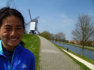 I don't run with my phone so here's a picture of a run in Bruges, Brussels from April 2013 — obviously new running terrain!